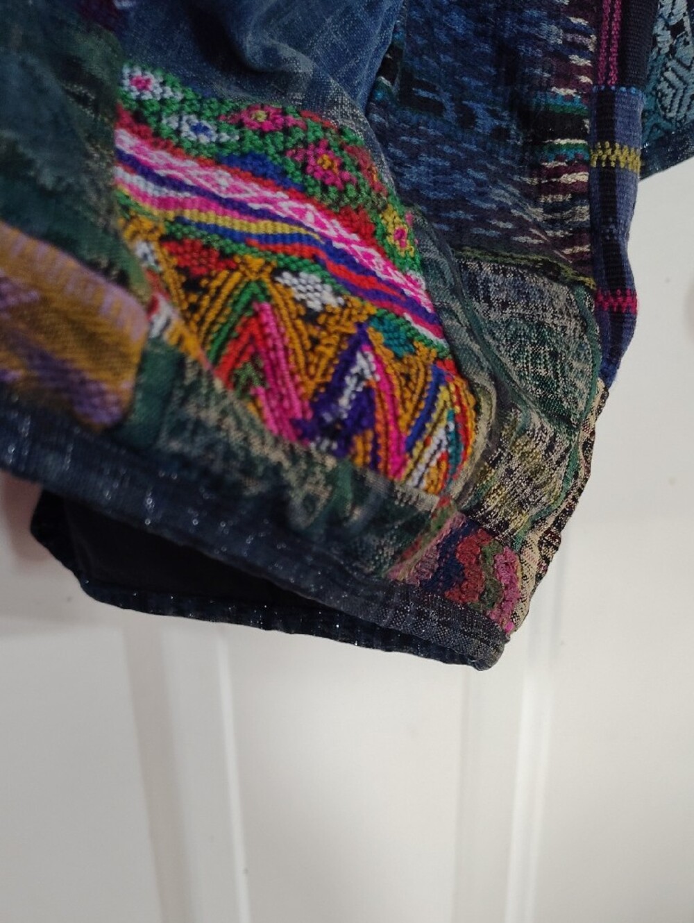 Epic Embroidered Bohemian Patchwork Open-Front Jacket - Multicolor Denim XXL - Picture 7 of 7